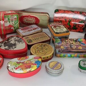 Vintage Decorative Tin Box Collection 17 Empty